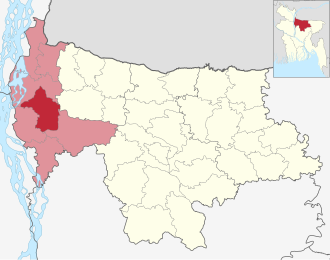 Location of Melandaha Upazila