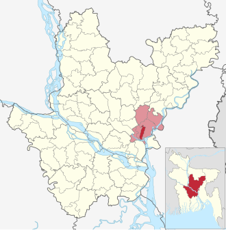 Location of Bandar Upazila