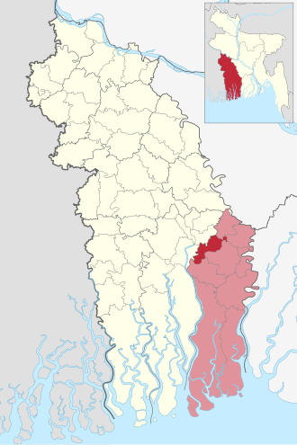 Location of Fakirhat Upazila