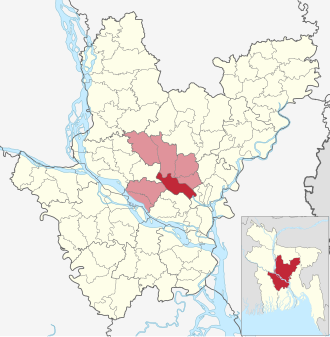 Location of Keraniganj Upazila