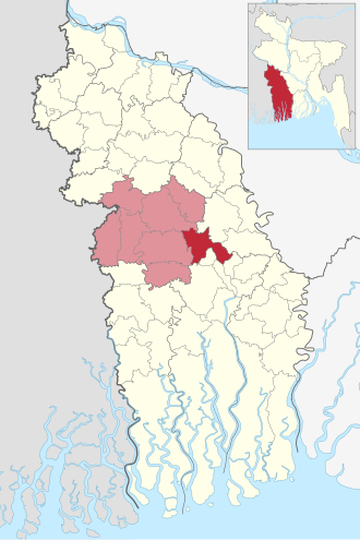 Location of Abhaynagar Upazila