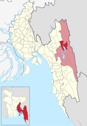 Location of Langadu Upazila