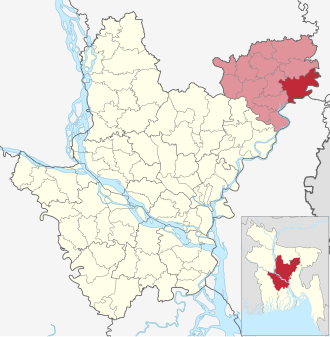Location of Austagram Upazila