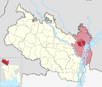 Location of Kurigram Sadar Upazila