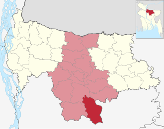 Location of Gafargaon Upazila