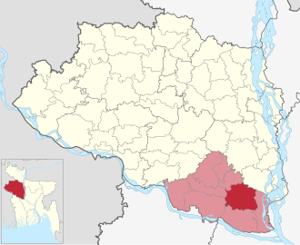 Location of Santhia Upazila