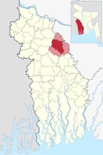 Location of Magura Sadar Upazila