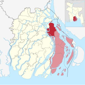 Location of Bhola Sadar Upazila