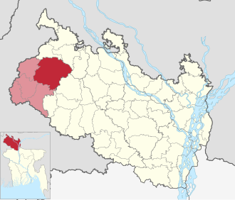 Location of Thakurgaon Sadar Upazila