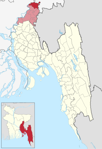 Location of Nasirnagar Upazila