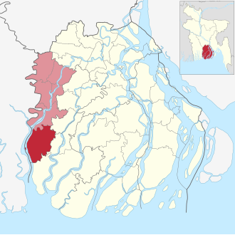 Location of Mathbaria Upazila