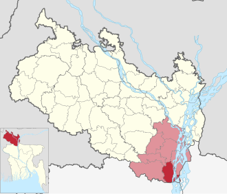 Location of Saghata Upazila