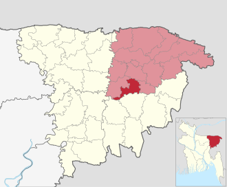 Location of Balaganj Upazila