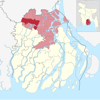 Location of Wazirpur Upazila