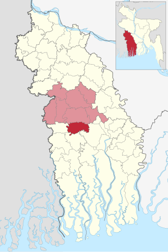 Location of Keshabpur Upazila