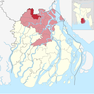 Location of Gournadi Upazila
