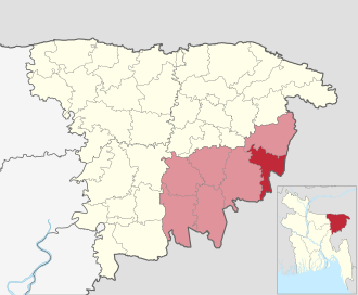 Location of Juri Upazila