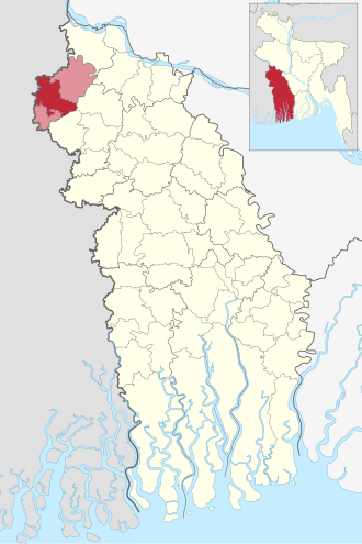 Location of Meherpur Sadar Upazila