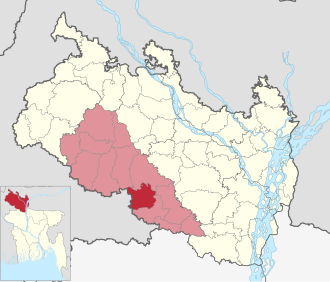 Location of Fulbari Upazila