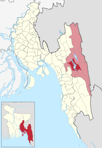 Location of Rangamati Sadar Upazila