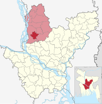Location of Delduar Upazila
