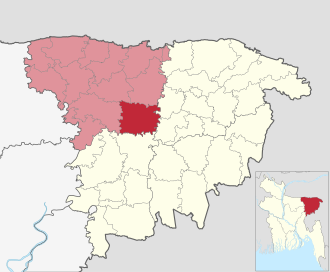 Location of Jagannathpur Upazila
