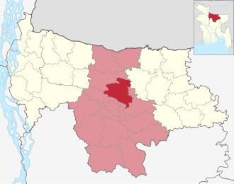 Location of Tarakanda Upazila