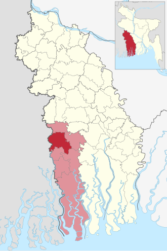 Location of Satkhira Sadar Upazila