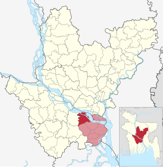 Location of Zajira Upazila