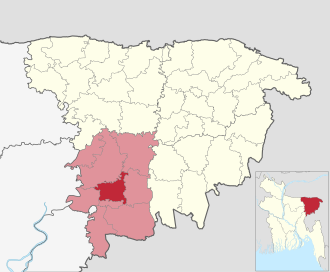 Location of Habiganj Sadar Upazila