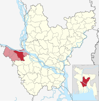 Location of Rajbari Sadar Upazila