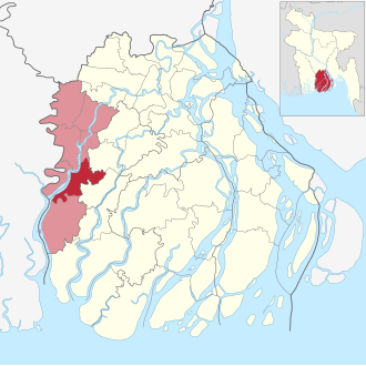 Location of Bhandaria Upazila