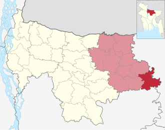 Location of Khaliajuri Upazila
