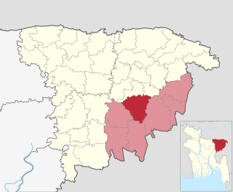 Location of Rajnagar Upazila
