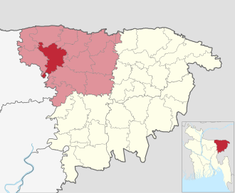 Location of Jamalganj Upazila