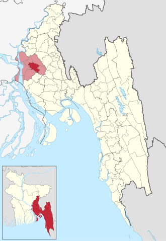 Location of Haziganj Upazila