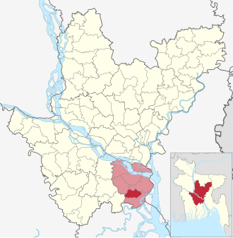 Location of Damudya Upazila