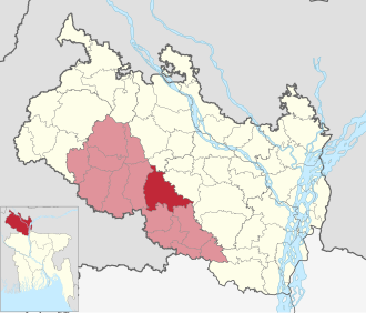 Location of Parbatipur Upazila
