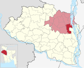 Location of Dhunat Upazila