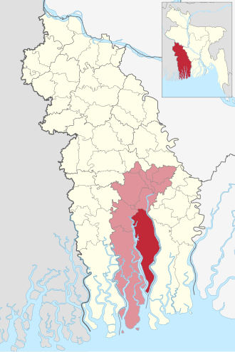 Location of Dacope Upazila