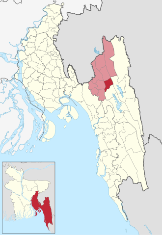 Location of Mahalchhari Upazila
