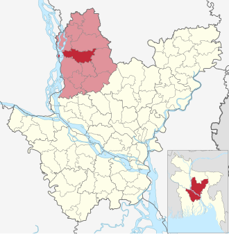 Location of Kalihati Upazila