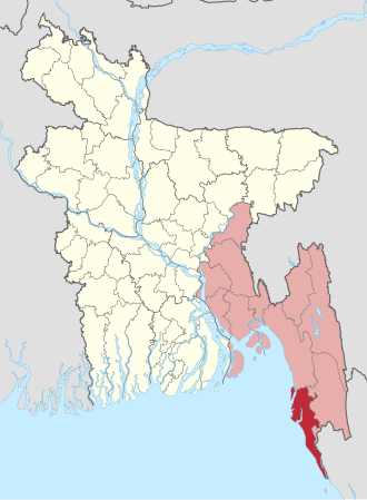Location of Cox's Bazar District