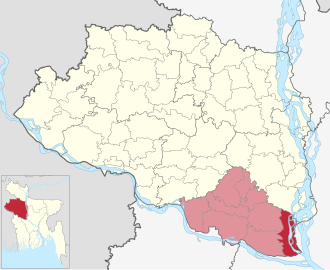 Location of Bera Upazila