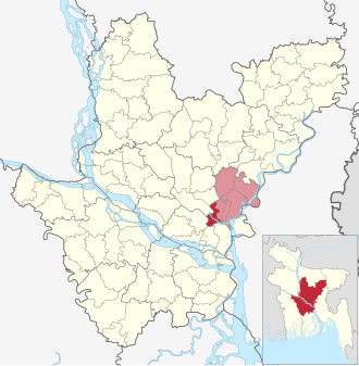 Location of Narayanganj Sadar Upazila