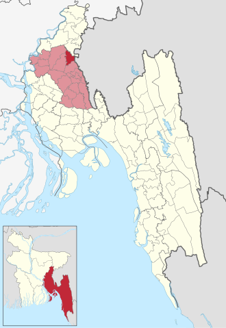 Location of Brahmanpara Upazila