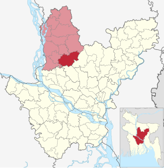 Location of Mirzapur Upazila