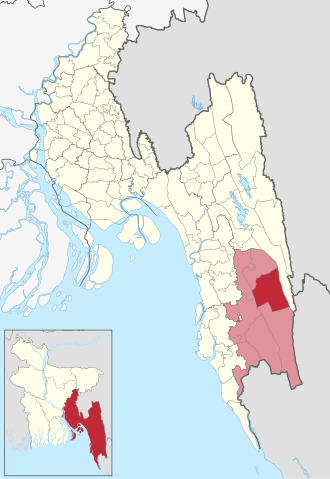 Location of Ruma Upazila