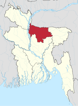 Location of Mymensingh Division