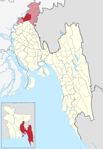 Location of Nabinagar Upazila